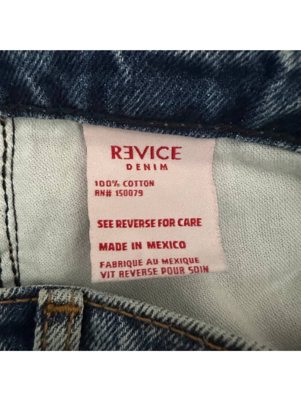 Revice Denim Women's Blue Acid Wash V-Waist High Rise Straight Leg Jeans Sz 27 - Picture 5 of 8